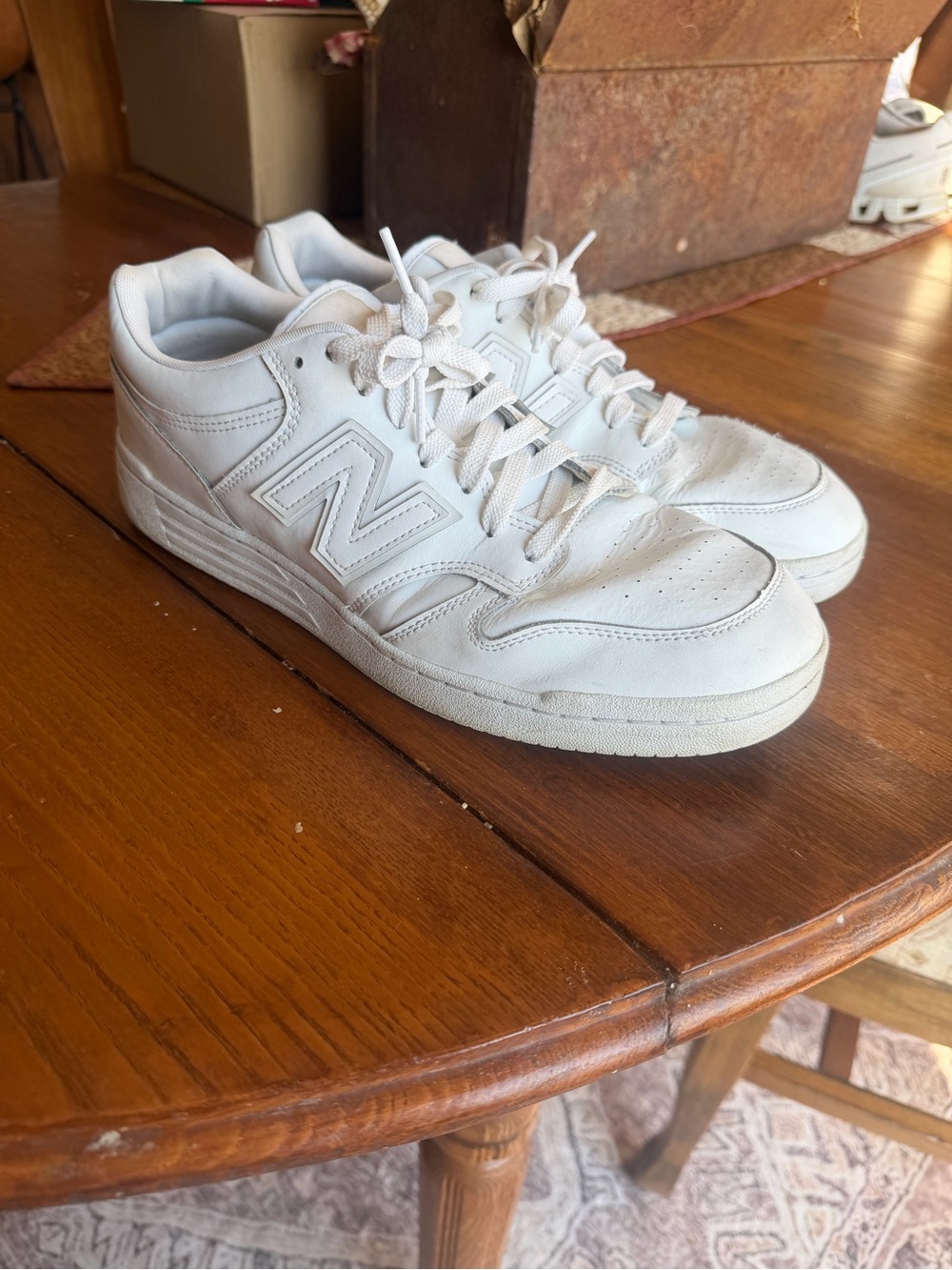 New Balance 480 Men's White Low-Top Leather Sneakers